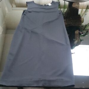 Joan Vass(0 reg)Sleeveless Black Shift midi dress nyl/ray/span
